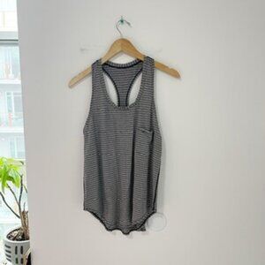 Lululemon Black & White Stripe Racerback Workout Tank